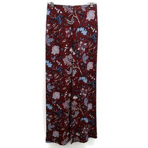 Diane Von Furstenberg Burgundy w/Blue Floral Pants